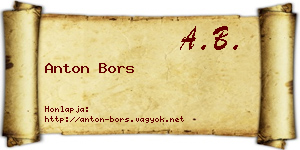 Anton Bors névjegykártya